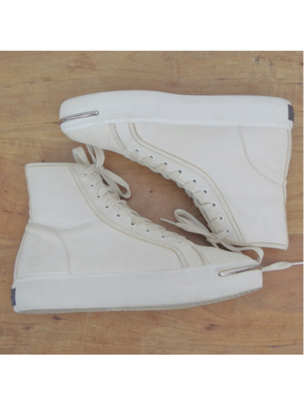 Alexander Wang Ladies' White Leather HI Top Sneakers 38.5 - Picture 3 of 10